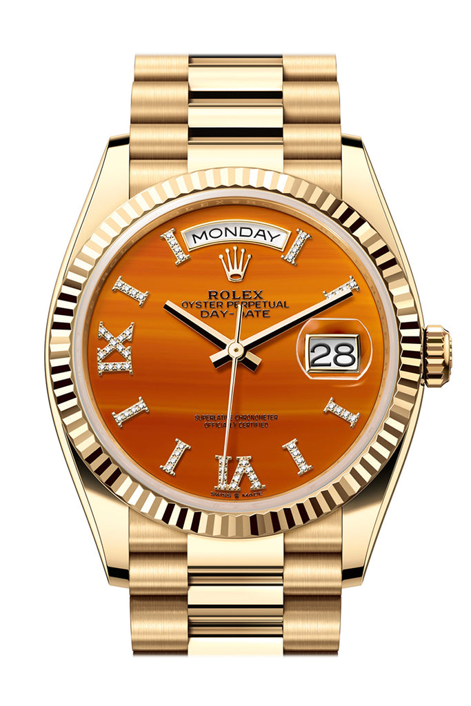 Pre-owned Rolex Day-Date 36 Carnelian — 128238