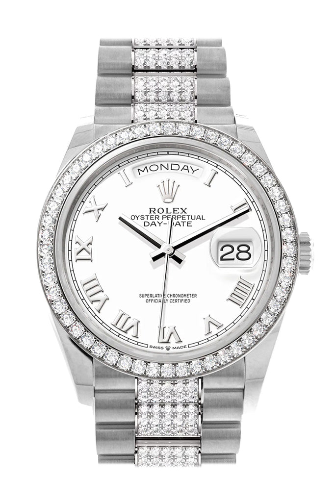 Pre-owned Rolex Day-Date 36 White — 128349RBR