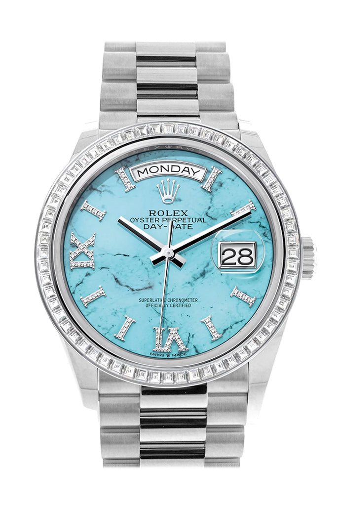 Pre-owned Rolex Day-Date 36 Turquoise — 128396TBR