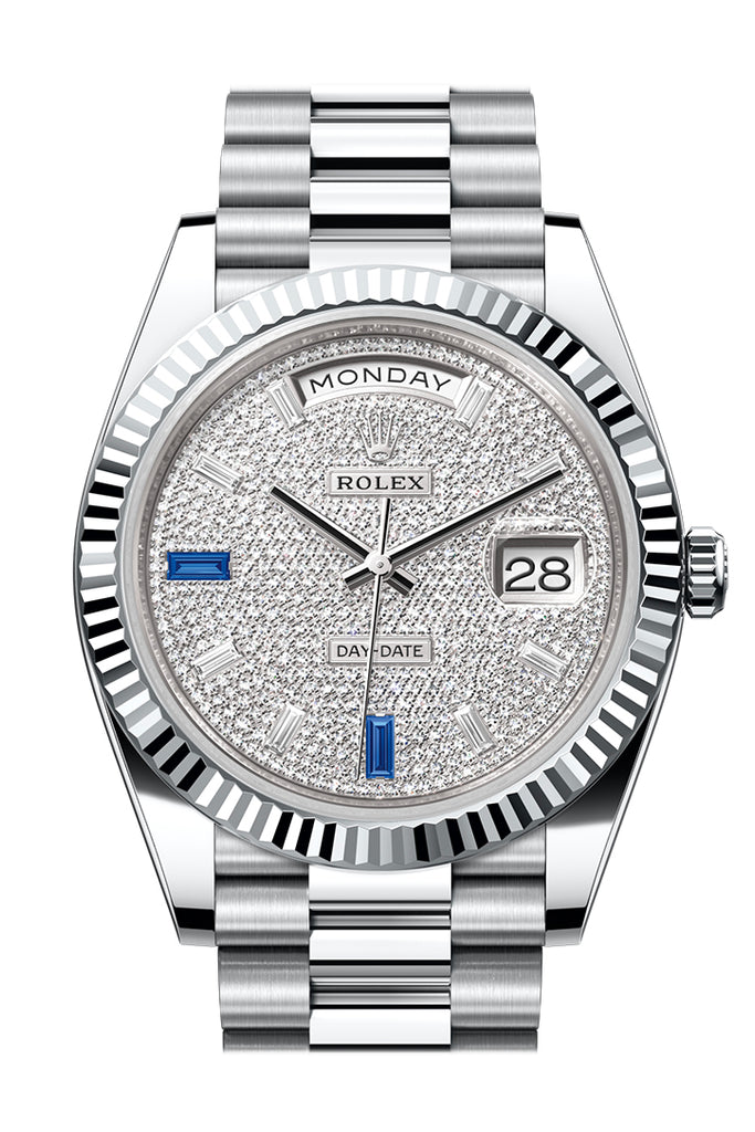 Pre-owned Rolex Day-Date 40 Diamond-Paved — 228236