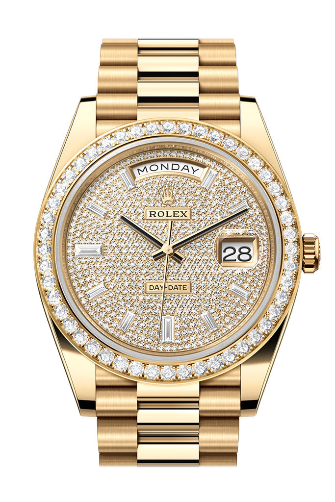 Pre-owned Rolex Day-Date 40 Diamond-Paved — 228348RBR