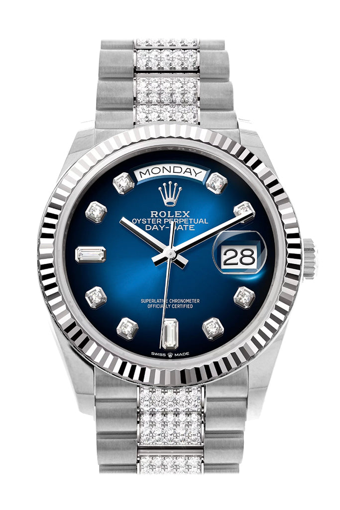 Pre-owned Rolex Day-Date 36 Blue — 128239