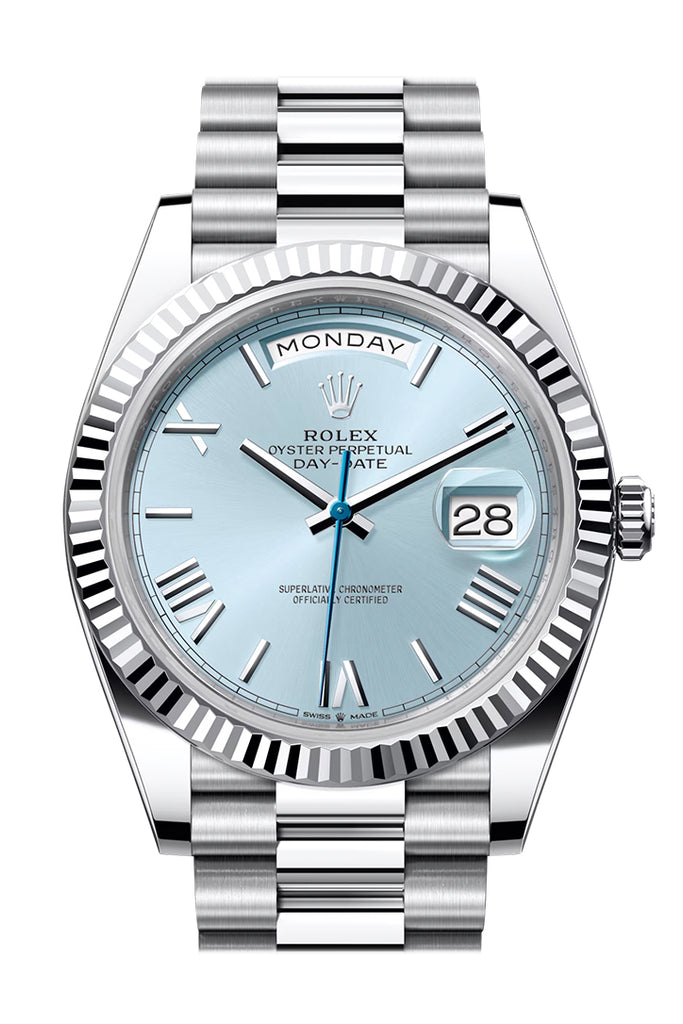 Pre-owned Rolex Day-Date 40 Ice-Blue — 228236