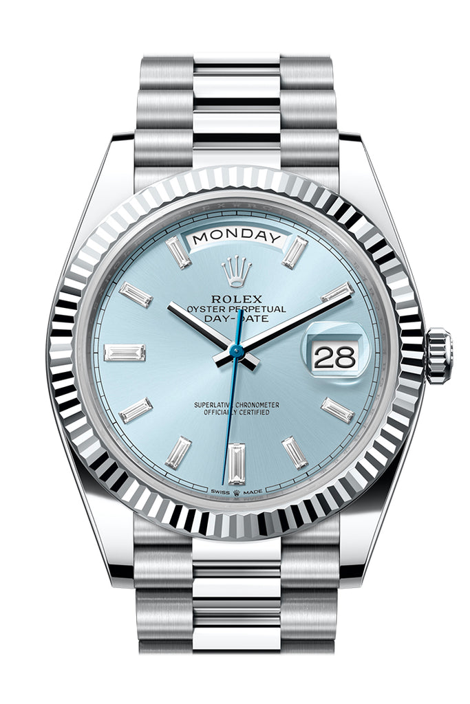 Pre-owned Rolex Day-Date 40 Ice-Blue — 228236