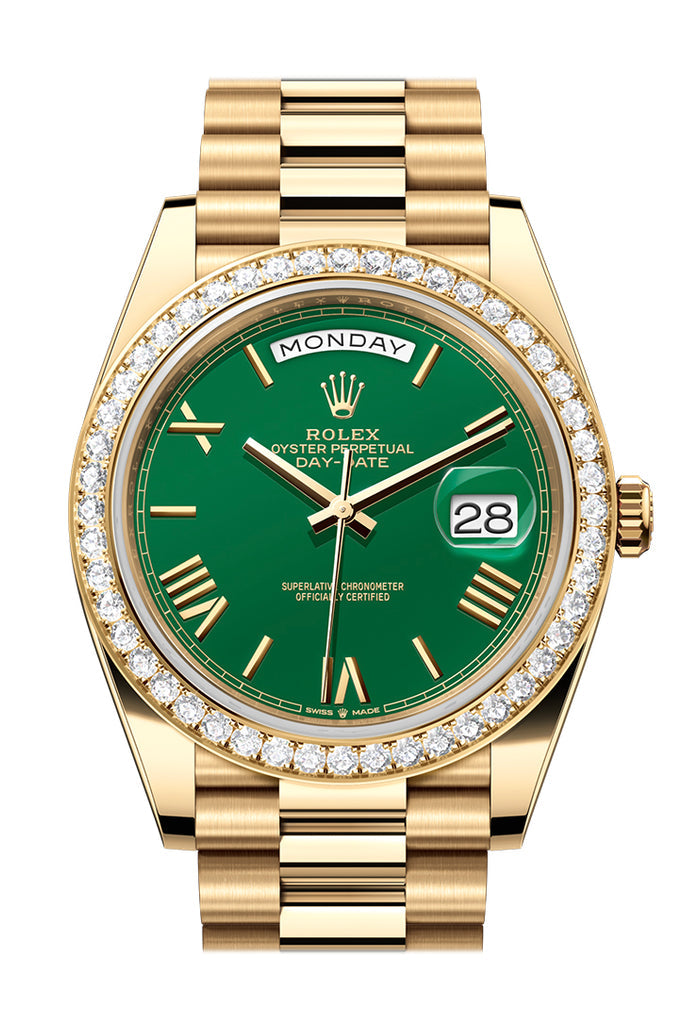 Pre-owned Rolex Day-Date 40 Green — 228348RBR