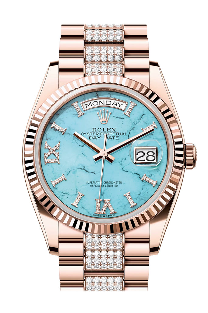 Pre-owned Rolex Day-Date 36 Turquoise — 128235