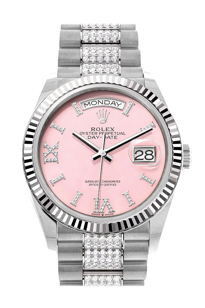 Pre-owned Rolex Day-Date 36 Pink — 128239
