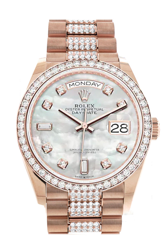 Pre-owned Rolex Day-Date 36 Mother — 128345RBR