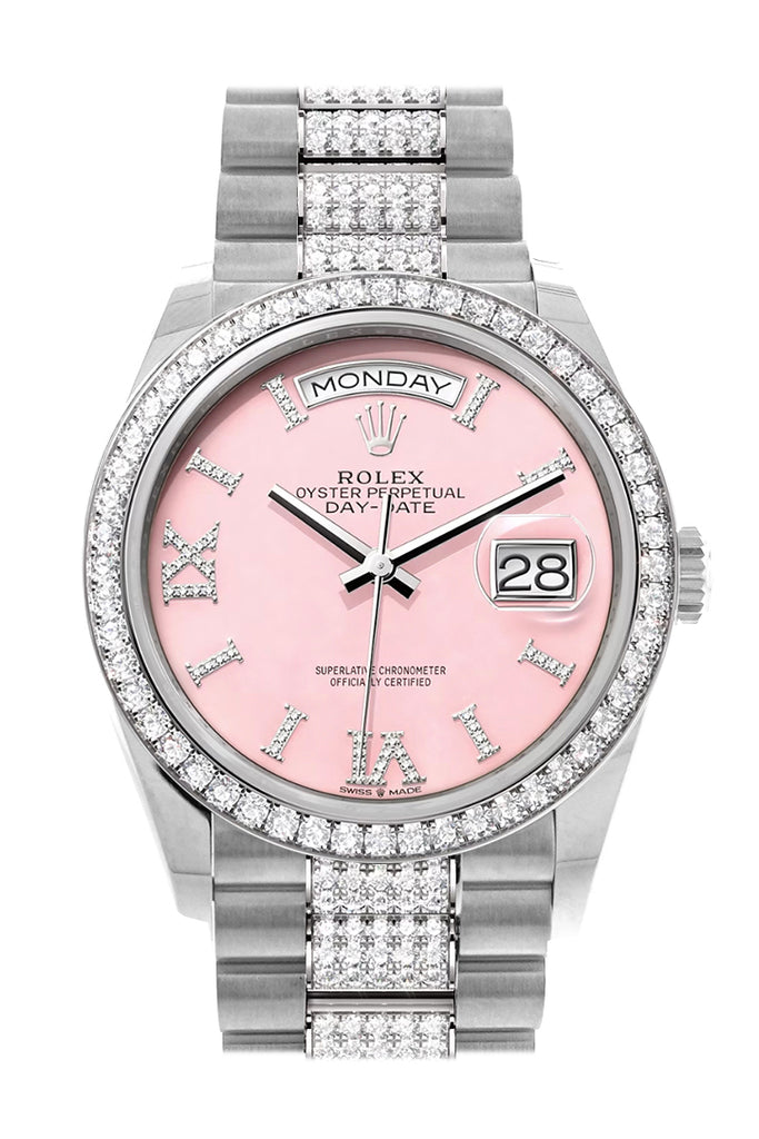Pre-owned Rolex Day-Date 36 Pink — 128349RBR