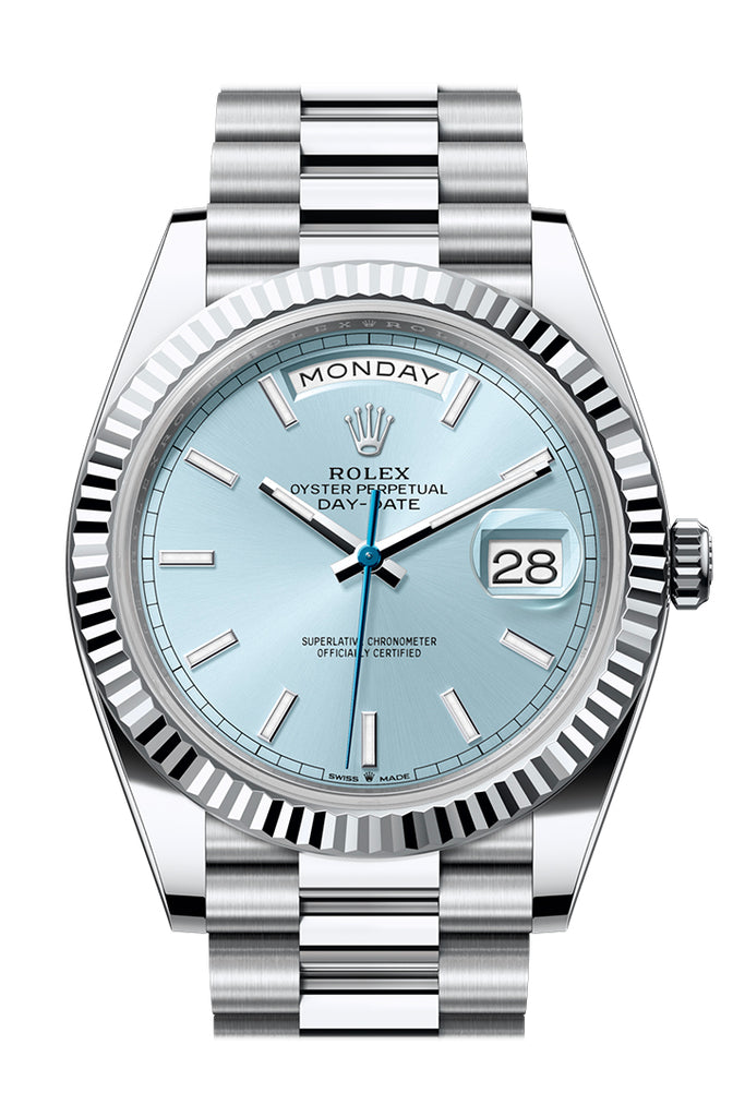 Pre-owned Rolex Day-Date 40 Ice-Blue — 228236