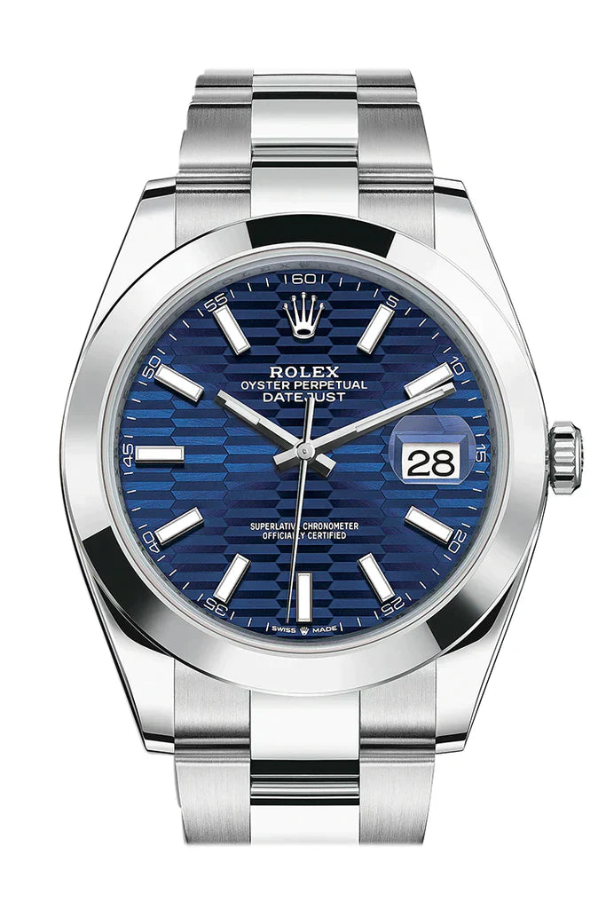 Rolex Datejust 41 Blue Fluted with Oyster 126334 watch