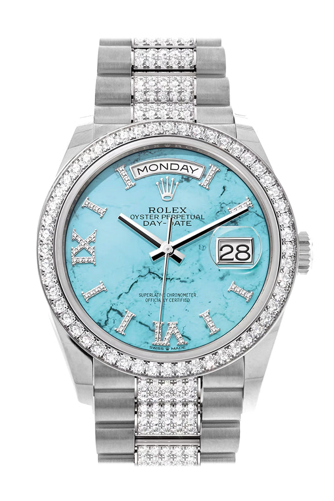 Pre-owned Rolex Day-Date 36 Turquoise — 128349RBR