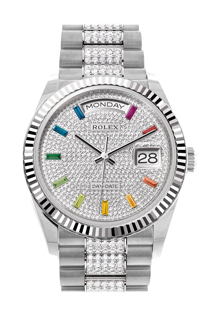 Pre-owned Rolex Day-Date 36 Diamond — 128239