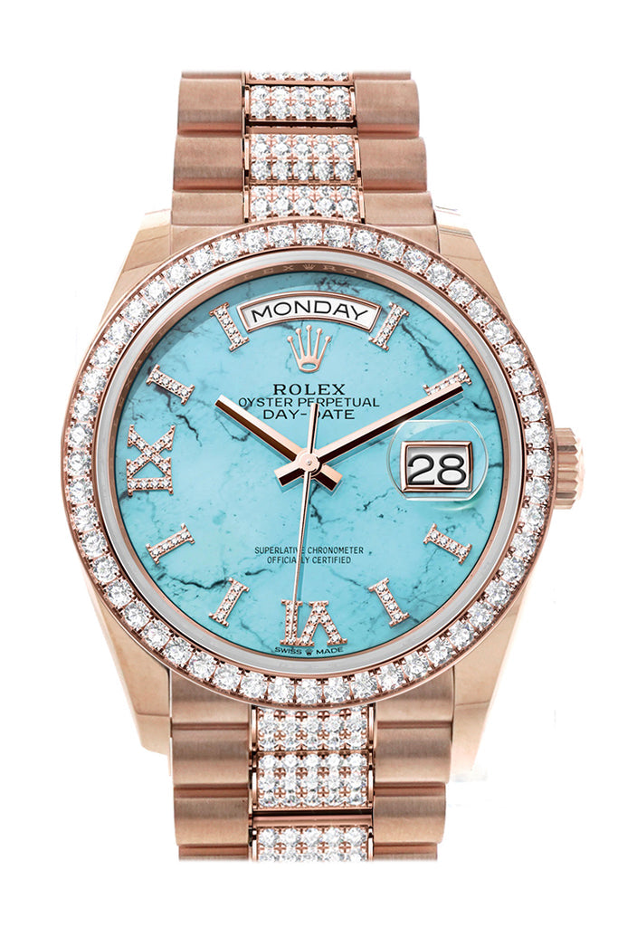 Pre-owned Rolex Day-Date 36 Turquoise — 128345RBR