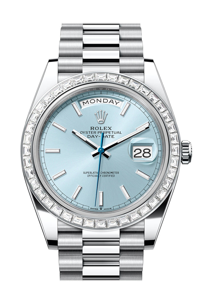 Pre-owned Rolex Day-Date 40 Ice — 228396TBR