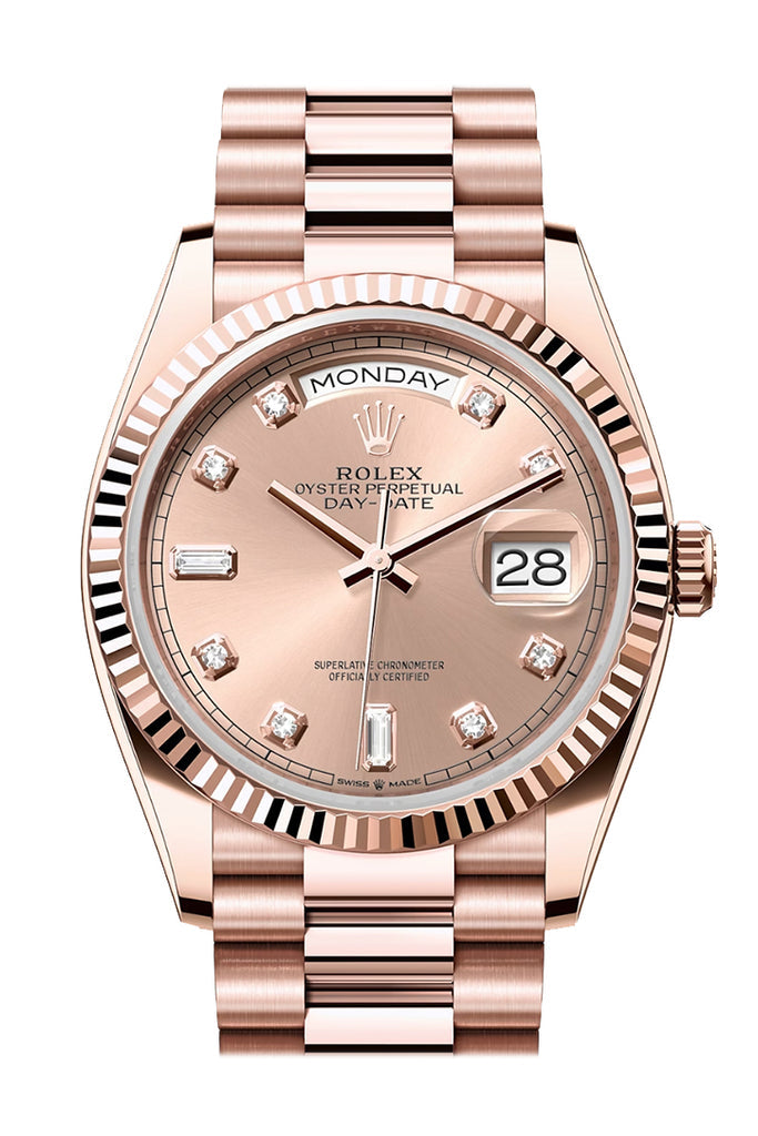 Pre-owned Rolex Day-Date 36 Rose — 128235