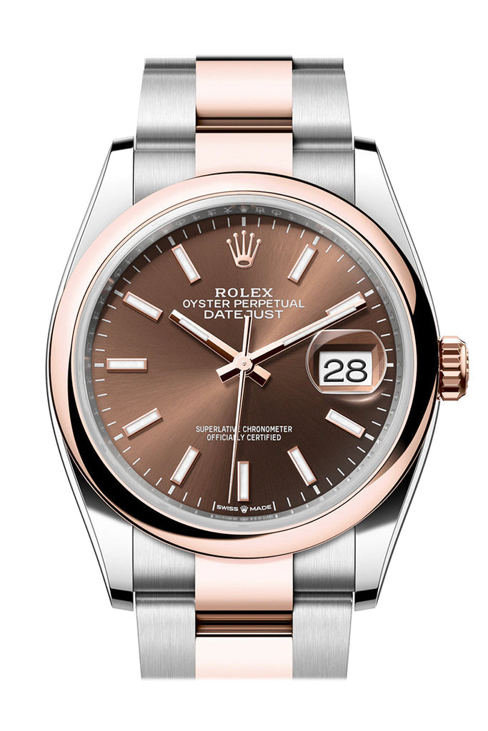 Rolex 126201 Datejust 36 Rose Gold Chocolate Oyster watch