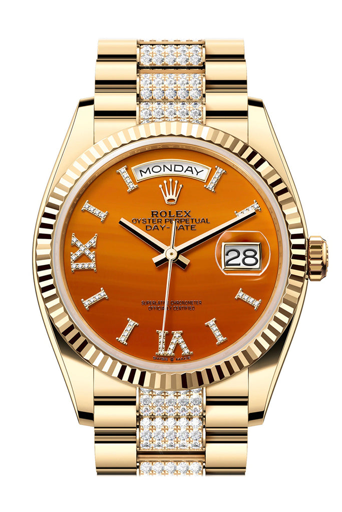 Pre-owned Rolex Day-Date 36 Carnelian — 128238