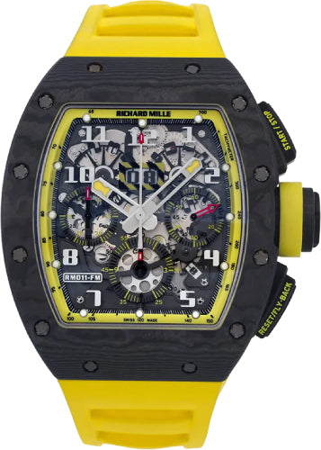 Pre-owned Richard Mille Chronograph Carbon 50mm 49.94mm x 16.23mm — RM11-FM