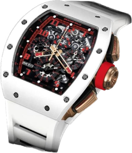 Pre-owned Richard Mille Chronograph Ceramic "White 50mm x 16.23mm — RM11-FM