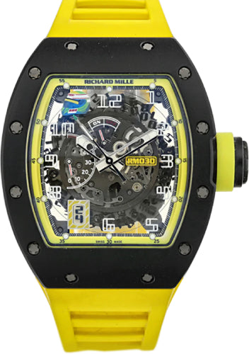 Pre-owned Richard Mille Black Ceramic 50mm 50.2mm x 42.7mm — RM030