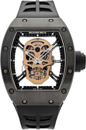 Pre-owned Richard Mille Skull Tourbillon Black 50mm x 43mm — RM52-01