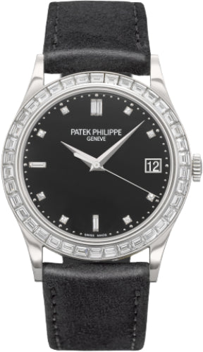 Pre-owned Patek Philippe Calatrava Black Baguette 38 mm — 5298P-012
