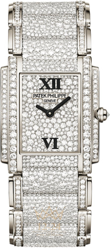 Pre-owned Patek Philippe Twenty~4 Ladies White 40 mm — 4910/52G-001