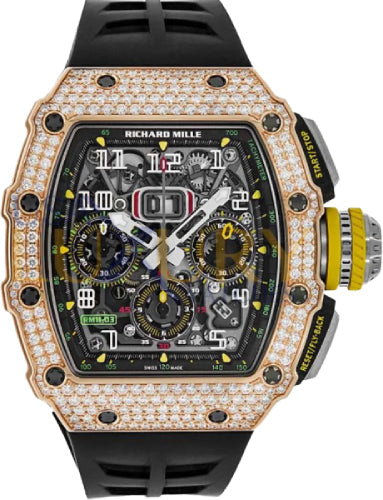 Pre-owned Richard Mille Flyback Chronograph Diamond 44.50 x 49.94mm — RM11-03