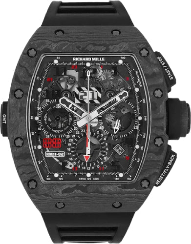 Pre-owned Richard Mille Carbon "Jet Black" 50mm x 42.7mm — RM11-02