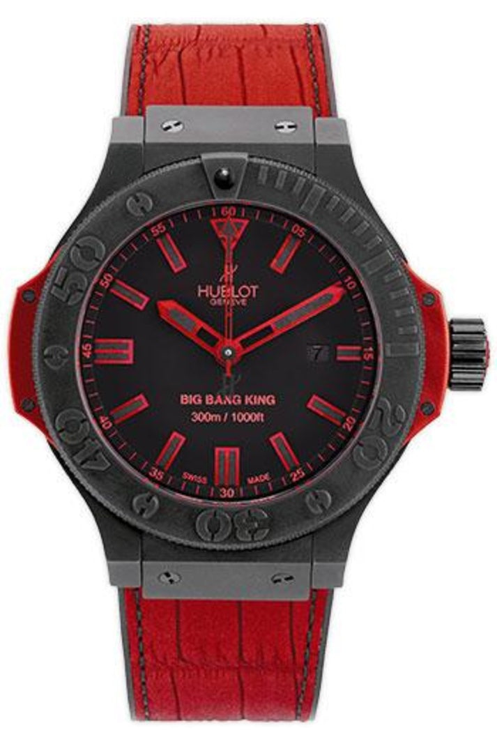 Hublot Big Bang King All Black Red 48mm 322.CI.1130.GR.ABR10, black ceramic case and red alligator strap