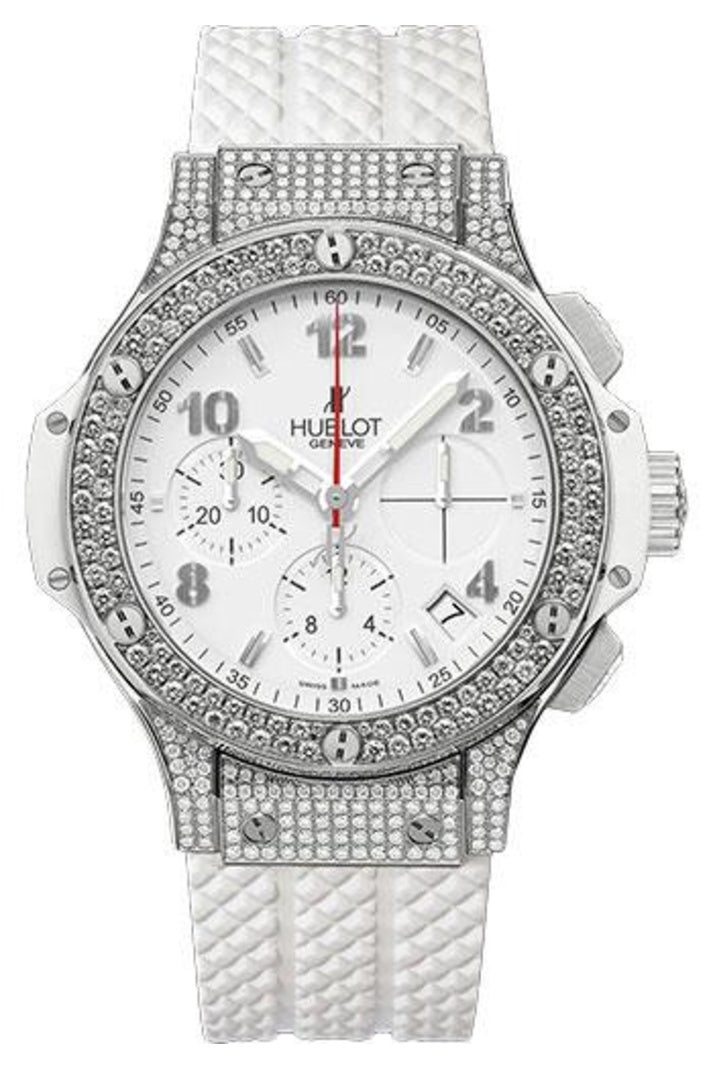 Hublot Big Bang Stainless Steel Pavé White Dial Chronograph 41mm 341.SE.230.RW.174