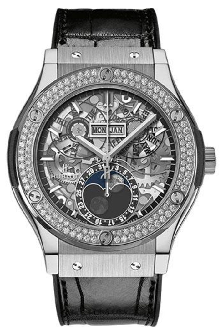 Hublot Classic Fusion Aerofusion Moonphase Titanium Diamonds 45mm 517.NX.0170.LR.1104