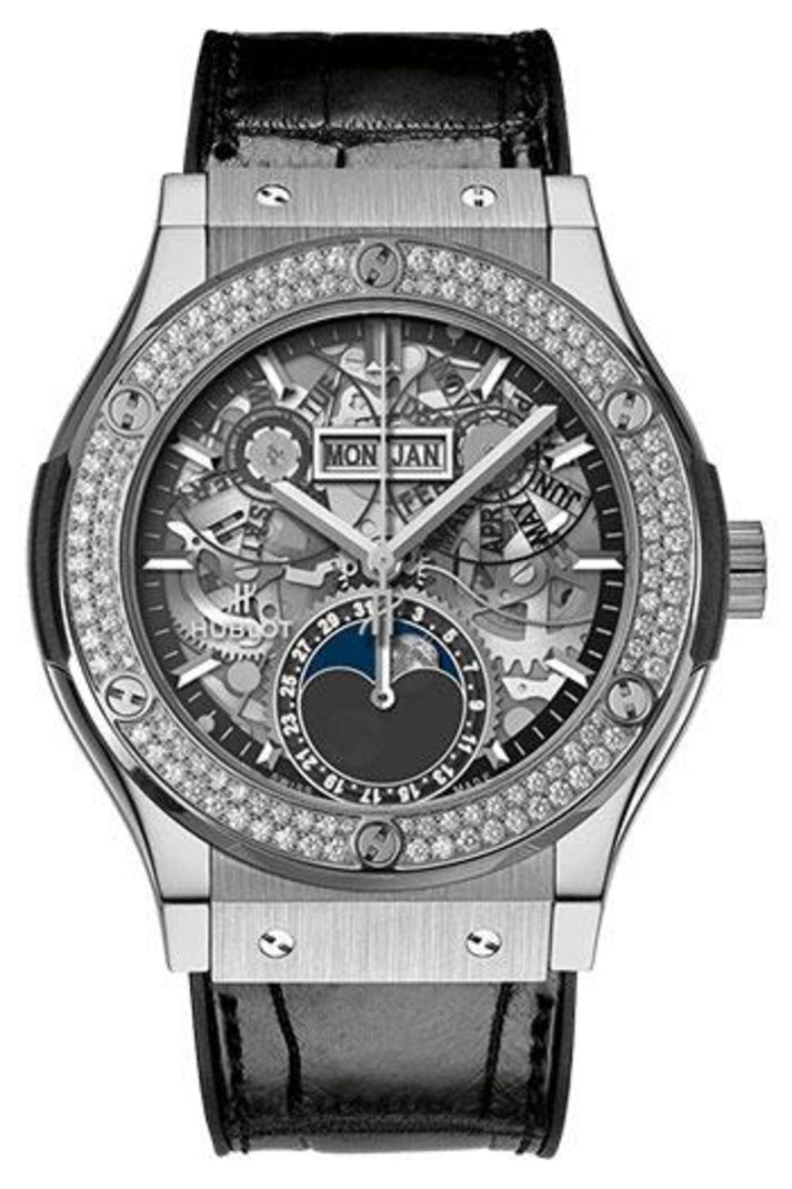 Hublot Classic Fusion Aerofusion Moonphase Titanium Diamonds 42mm 547.NX.0170.LR.1104