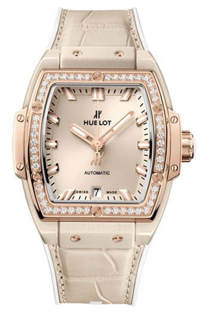 Hublot Spirit of Big Bang Beige Ceramic King Gold Diamond Bezel 39mm 665.CZ.898B.LR.1204