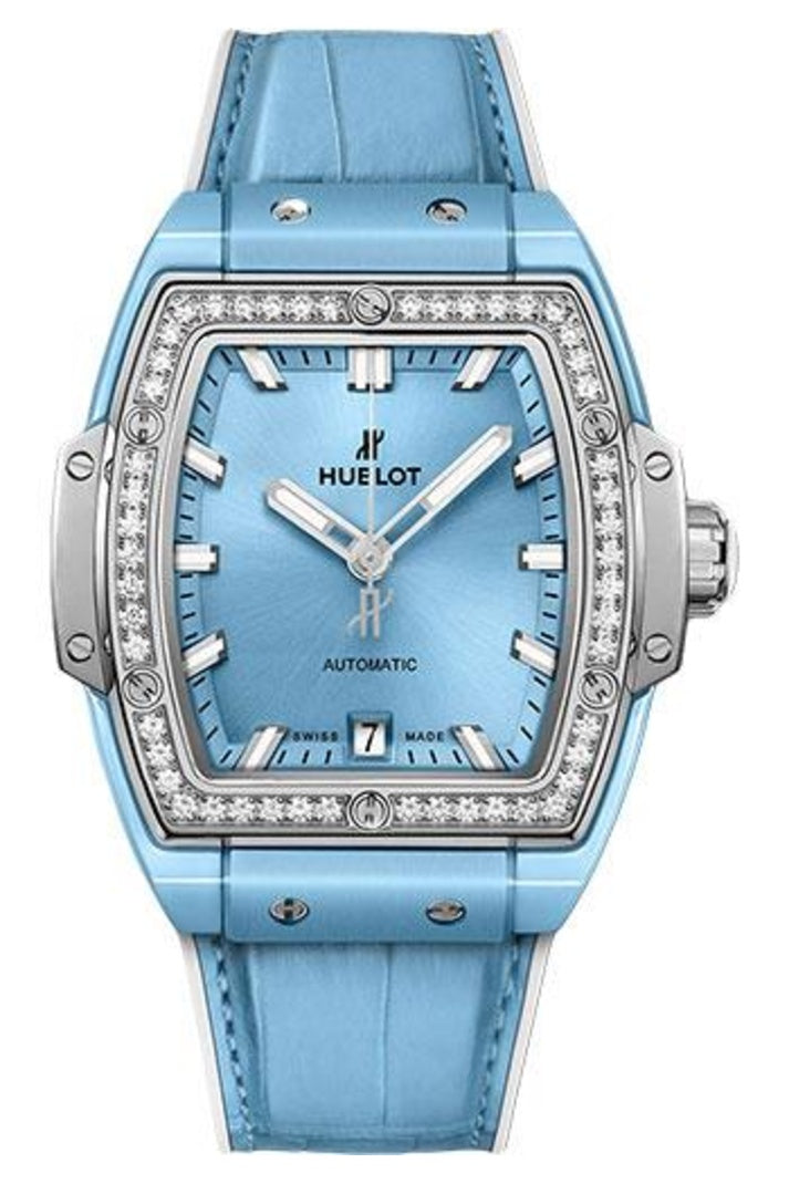 Hublot Spirit of Big Bang Light Blue Ceramic Titanium Diamond Bezel 39mm 665.EN.891L.LR.1204