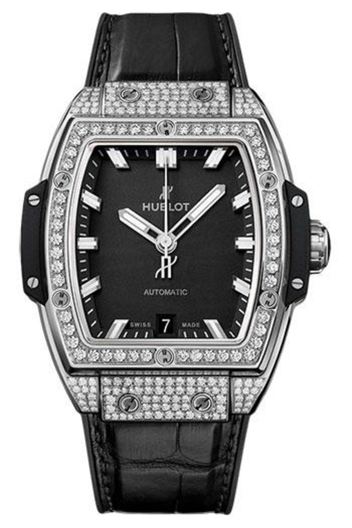 Hublot Spirit of Big Bang Titanium Diamond Bezel Black Dial 39mm 665.NX.1170.LR.1604