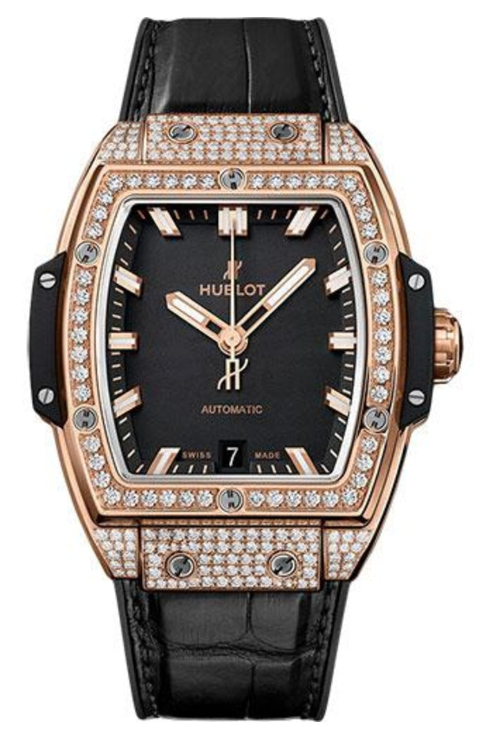 Hublot Spirit of Big Bang King Gold Diamond Bezel Black Dial 39mm 665.OX.1180.LR.1604