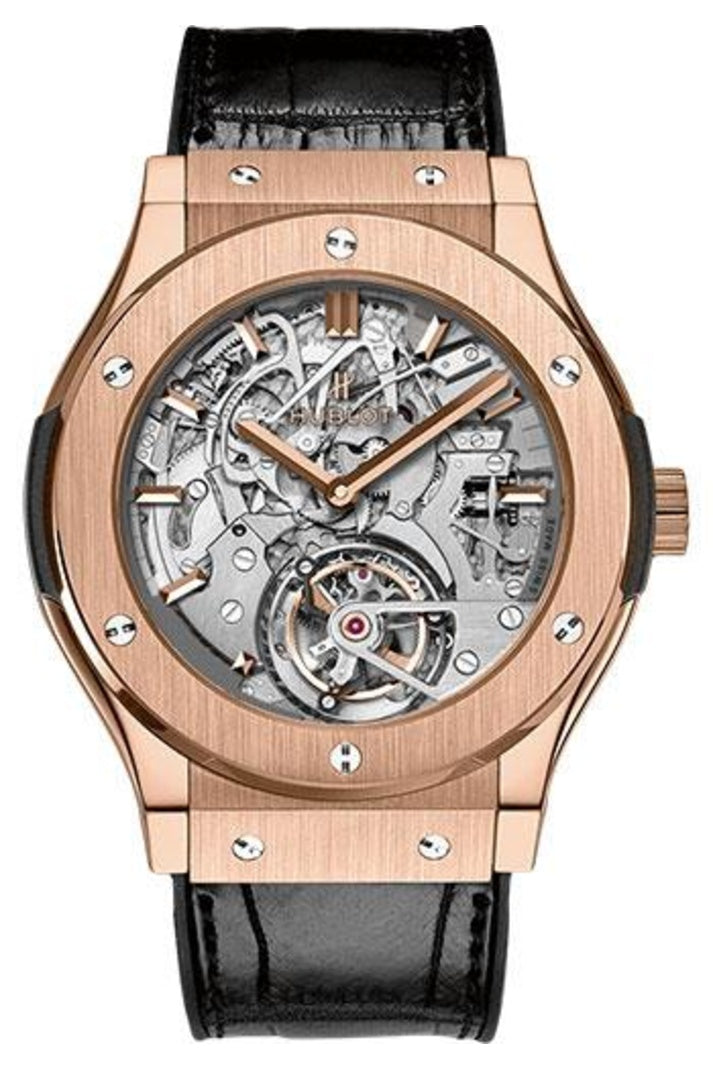 Hublot Classic Fusion Tourbillon Cathedral Minute Repeater 45mm 18K King Gold Sapphire dial reference 504.OX.0180.LR