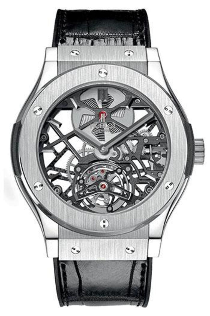 Hublot Classic Fusion Skeleton Tourbillon Titanium 45mm Sapphire skeleton dial, reference 505.NX.0170.LR