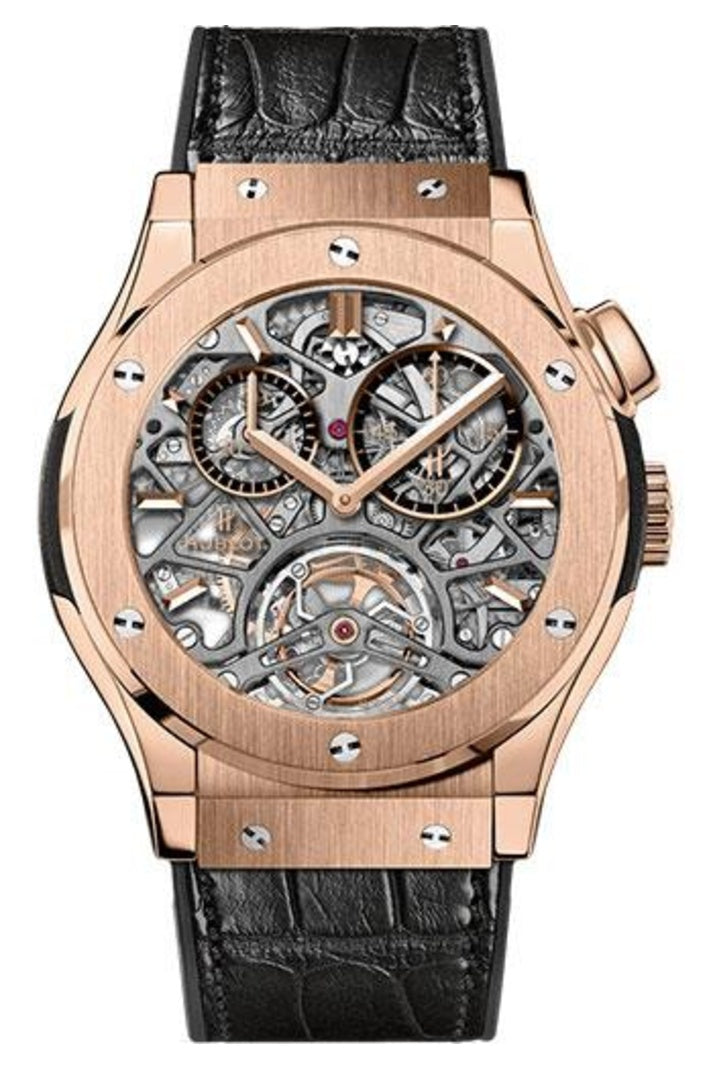 Hublot Classic Fusion Tourbillon Skeleton 45mm 18K King Gold Sapphire dial reference 506.OX.0180.LR