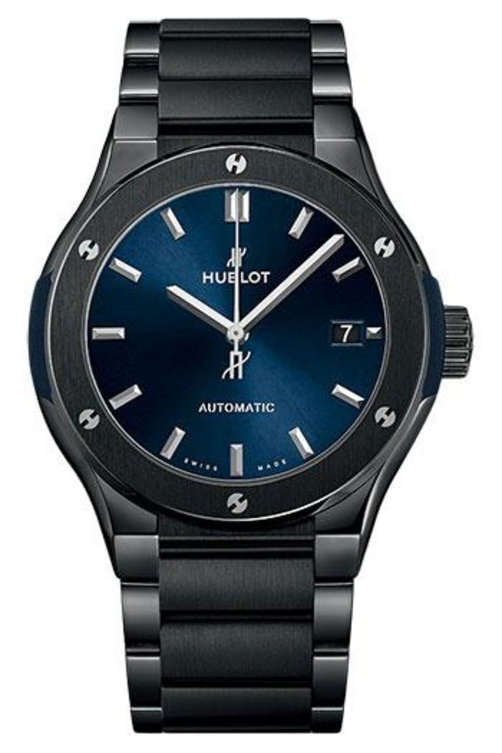 Hublot Classic Fusion Blue Ceramic Bracelet 45mm Blue sunray dial, reference 510.CM.7170.CM