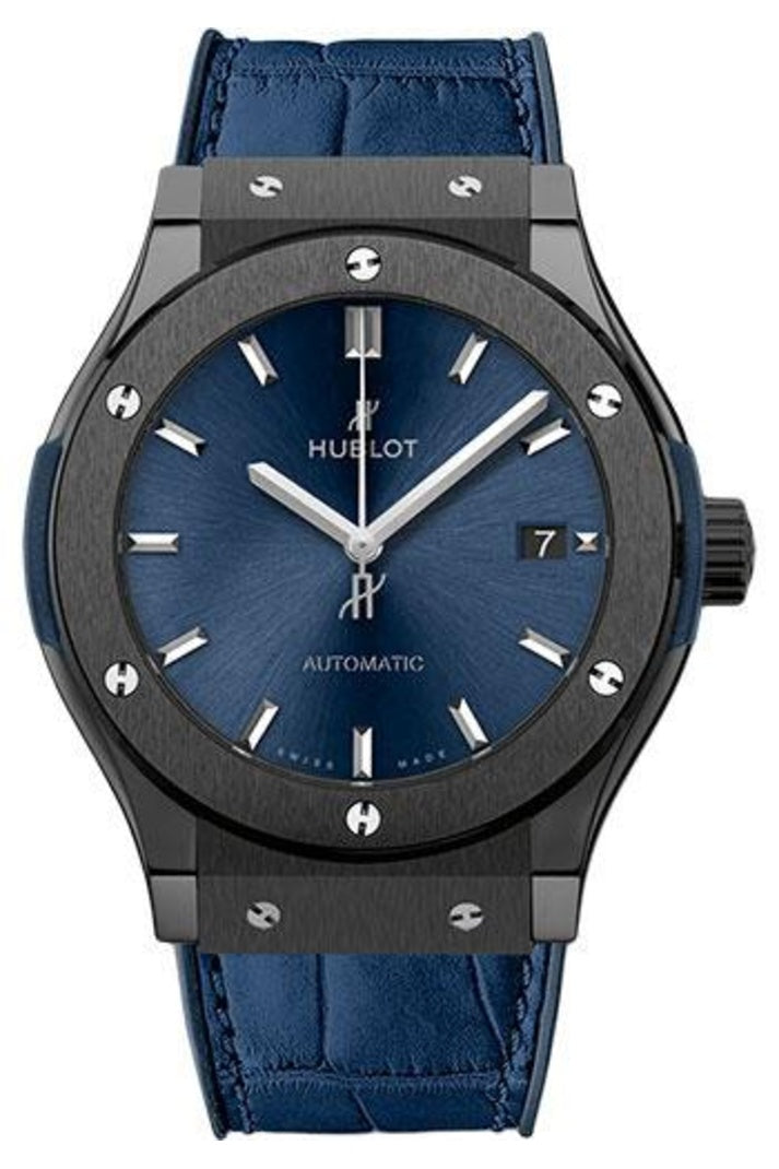 Hublot Classic Fusion Ceramic Blue 45mm Blue sunray dial, reference 511.CM.7170.LR