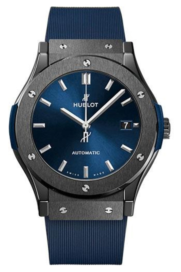 Hublot Classic Fusion Ceramic Blue 45mm Blue sunray dial, reference 511.CM.7170.RX