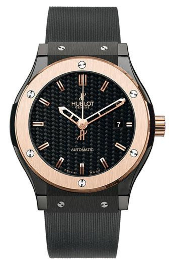 Hublot Classic Fusion Ceramic King Gold Carbon Dial 45mm Black carbon fiber dial, reference 511.CO.1780.RX