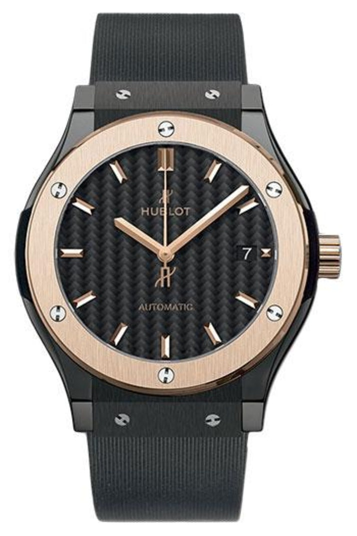 Hublot Classic Fusion Ceramic King Gold Carbon Dial 45mm Black carbon fiber dial, reference 511.CO.1781.RX