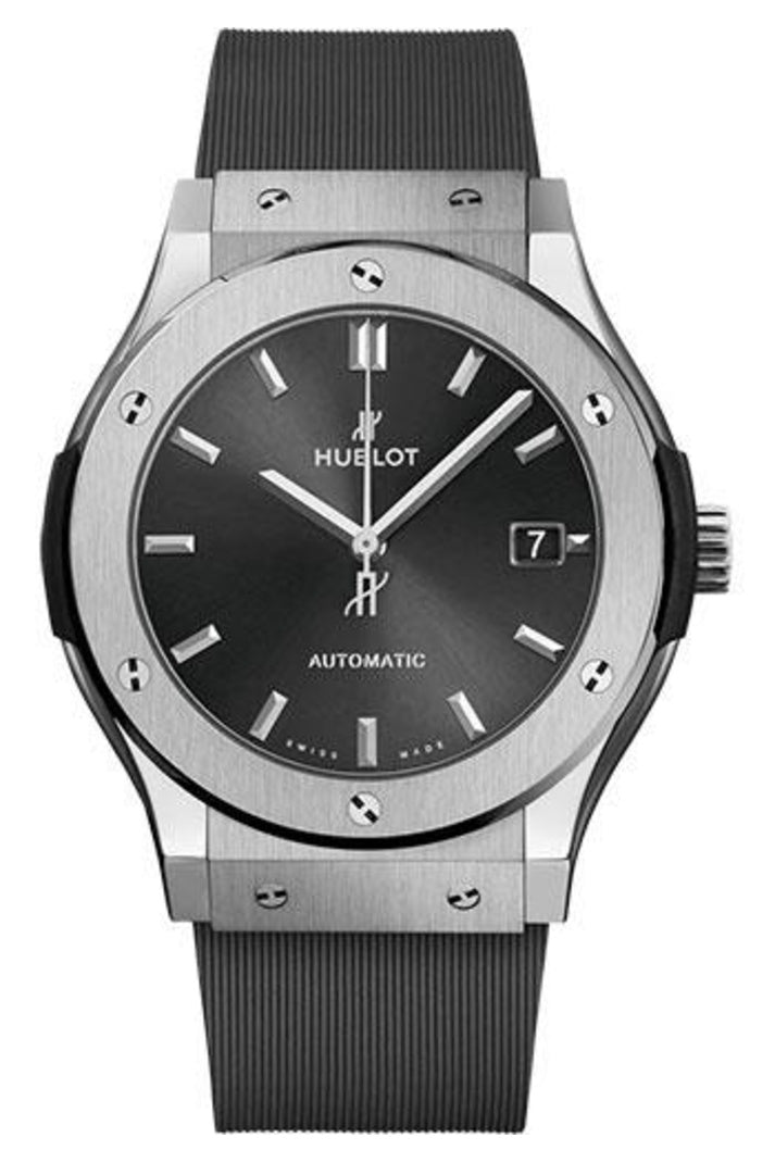 Hublot Classic Fusion Racing Grey Titanium, 45mm Grey sunray dial, Grey lined rubber, ref 511.NX.7071.RX