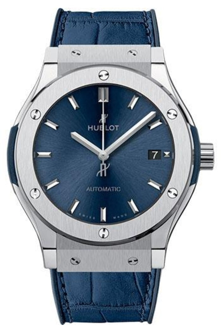Hublot Classic Fusion Titanium Blue 45mm Blue sunray dial, reference 511.NX.7170.LR