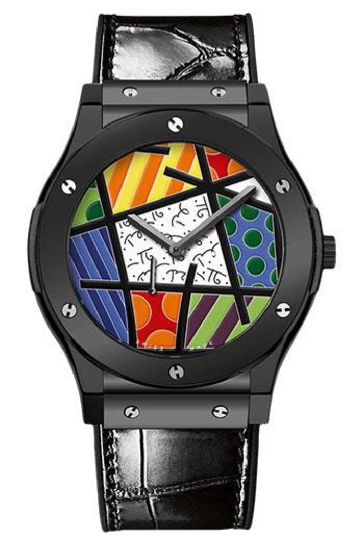 Hublot Classic Fusion Ultra-Thin Enamel Britto 45mm Black ceramic 18K white gold Champlevé Grand Feu enamel Britto design dial reference 515.CS.0910.LR