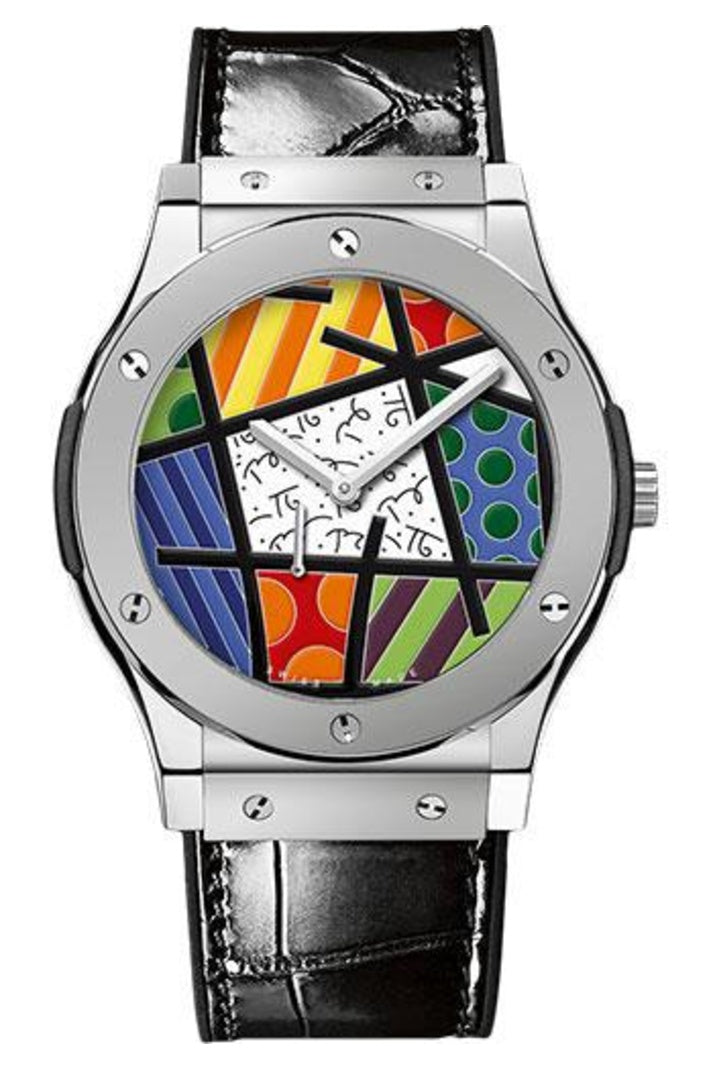 Hublot Classic Fusion Ultra-Thin Enamel Britto 45mm Platinum 18K white gold Champlevé Grand Feu enamel Britto design dial reference 515.TS.0910.LR